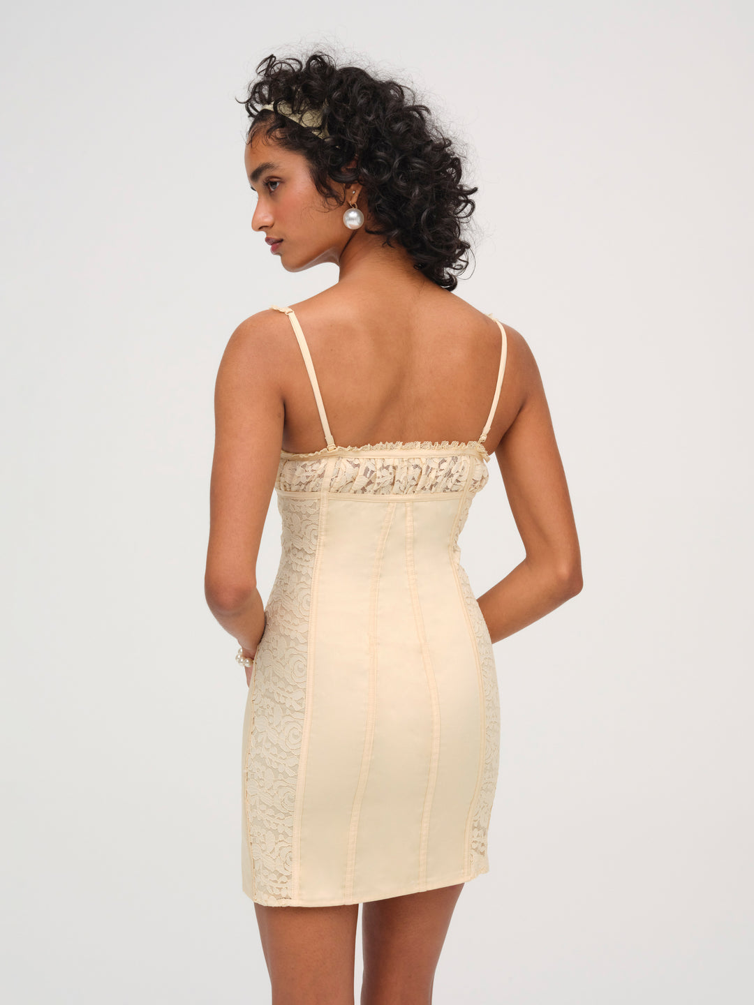 Lucy Lace Mini Dress Buttercream
