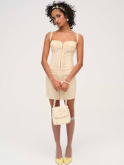 Lucy Lace Mini Dress Buttercream