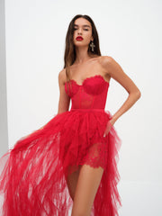 Bustier Gown Red