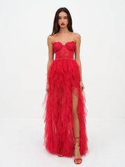 Bustier Gown Red