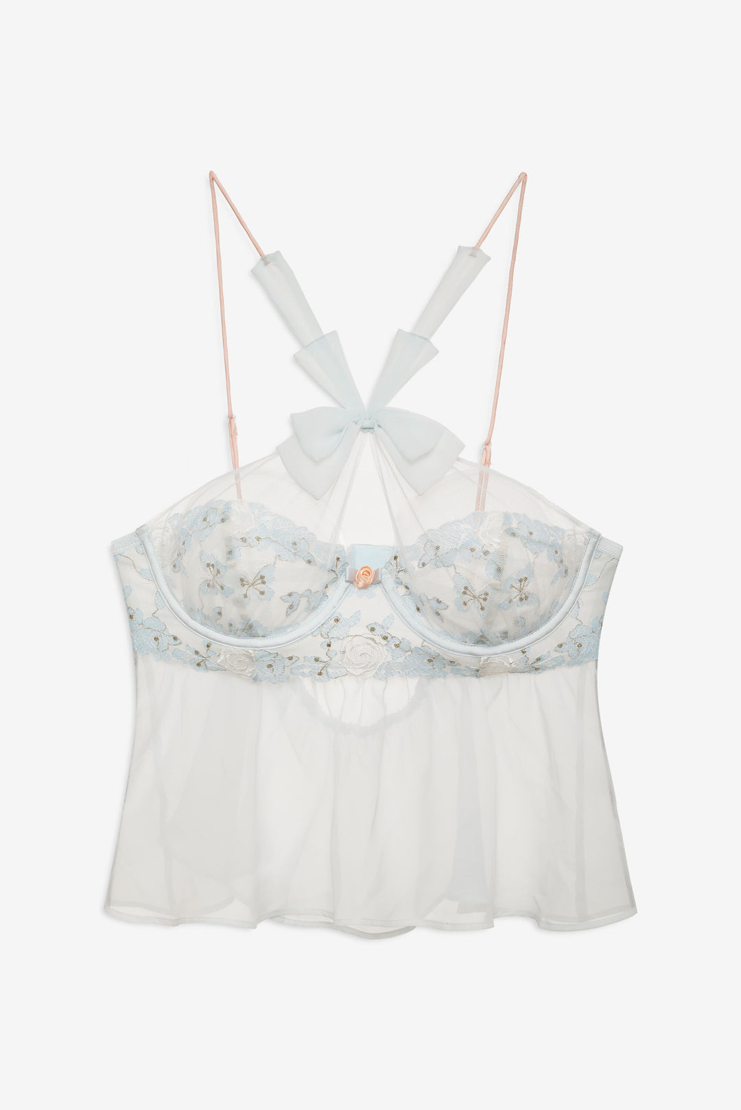 Winter Roses Top Blue
