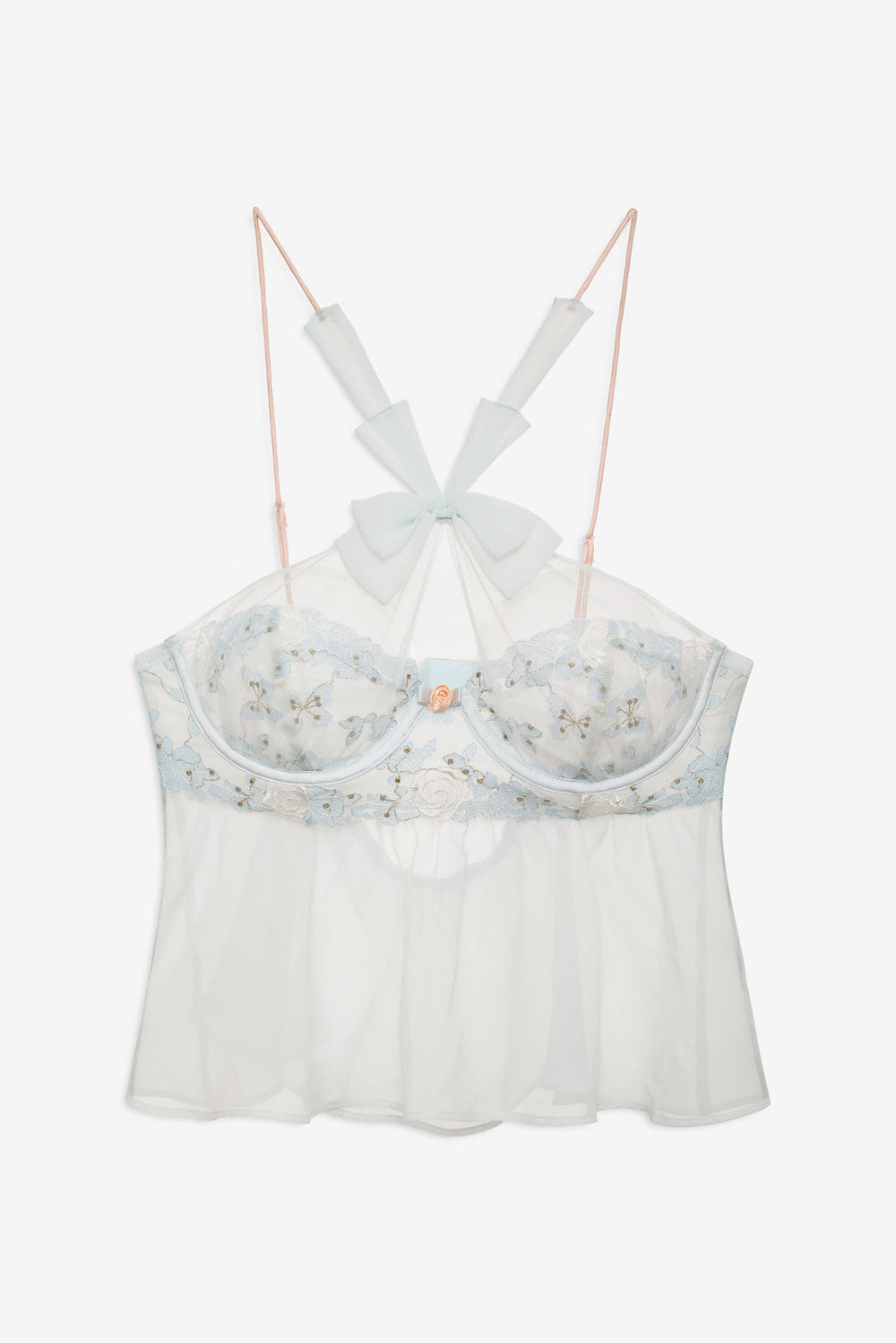 Winter Roses Top Blue