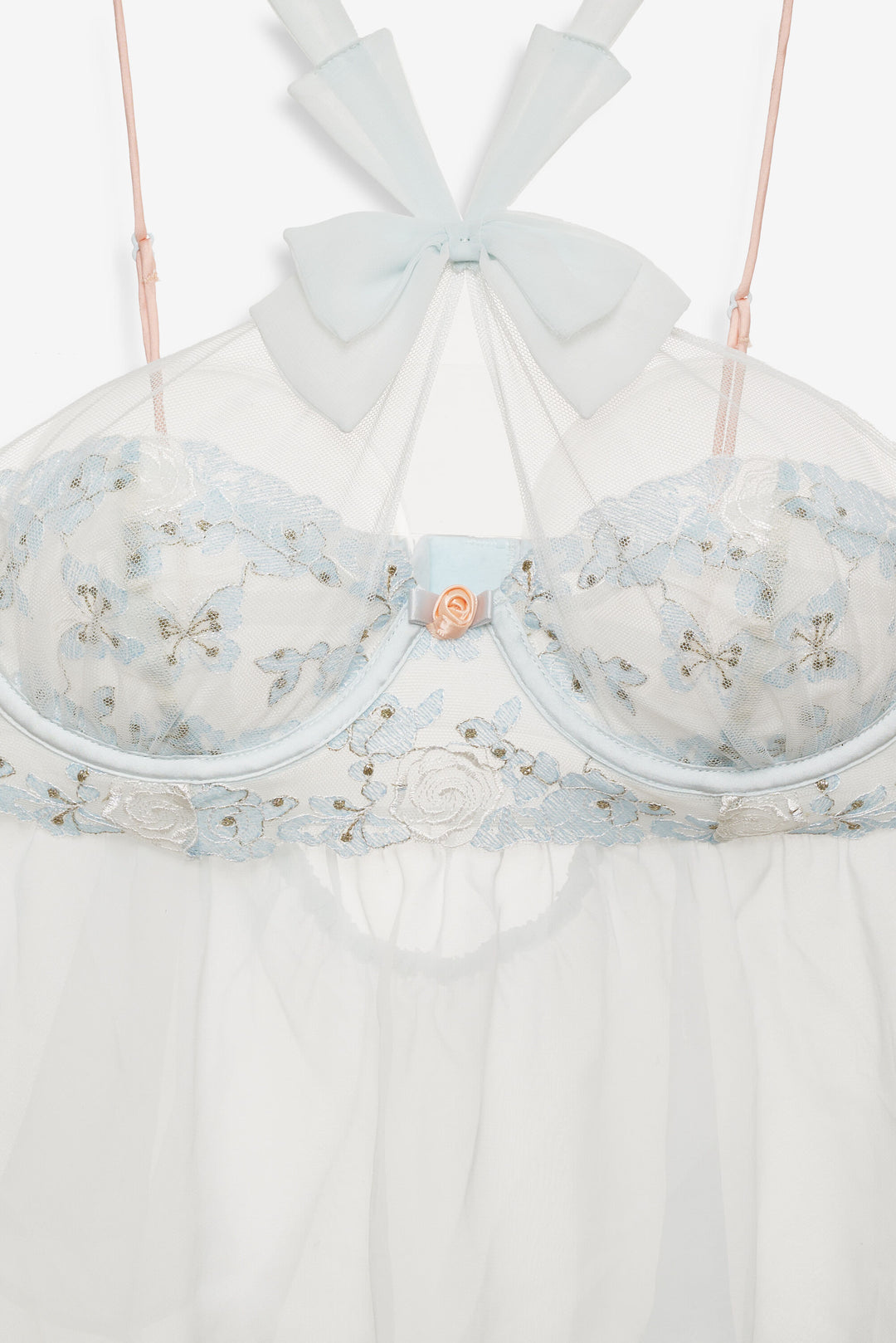Winter Roses Top Blue