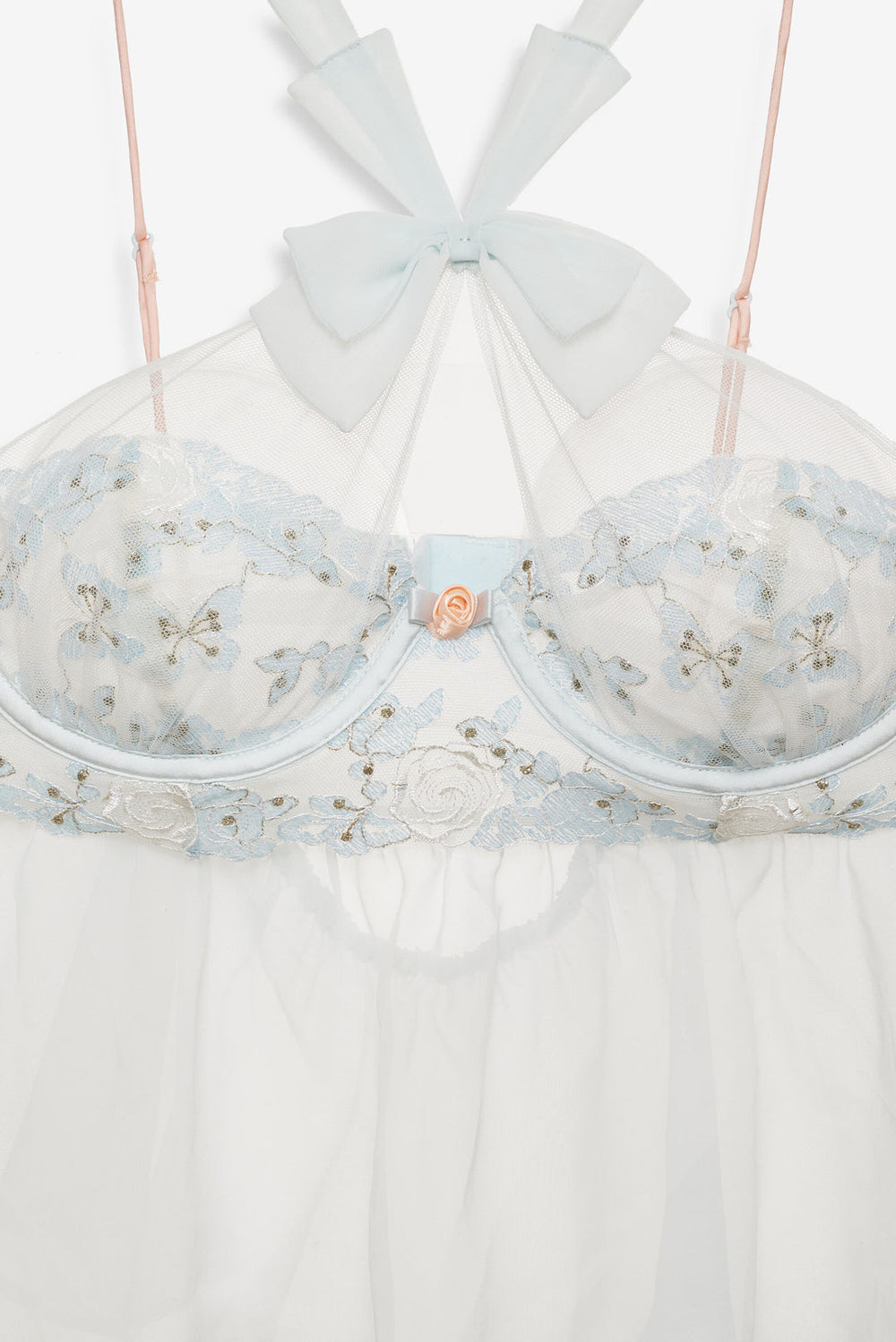 Winter Roses Top Blue