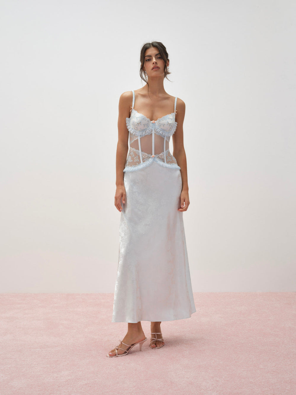 Maribel Maxi Slip Dress Blue