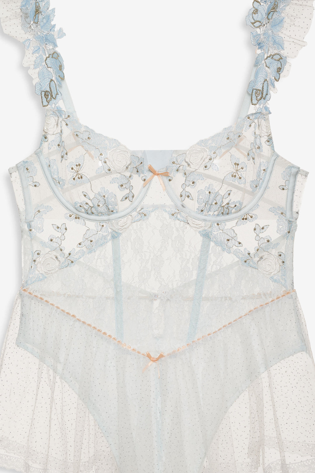 Winter Roses Romper Blue