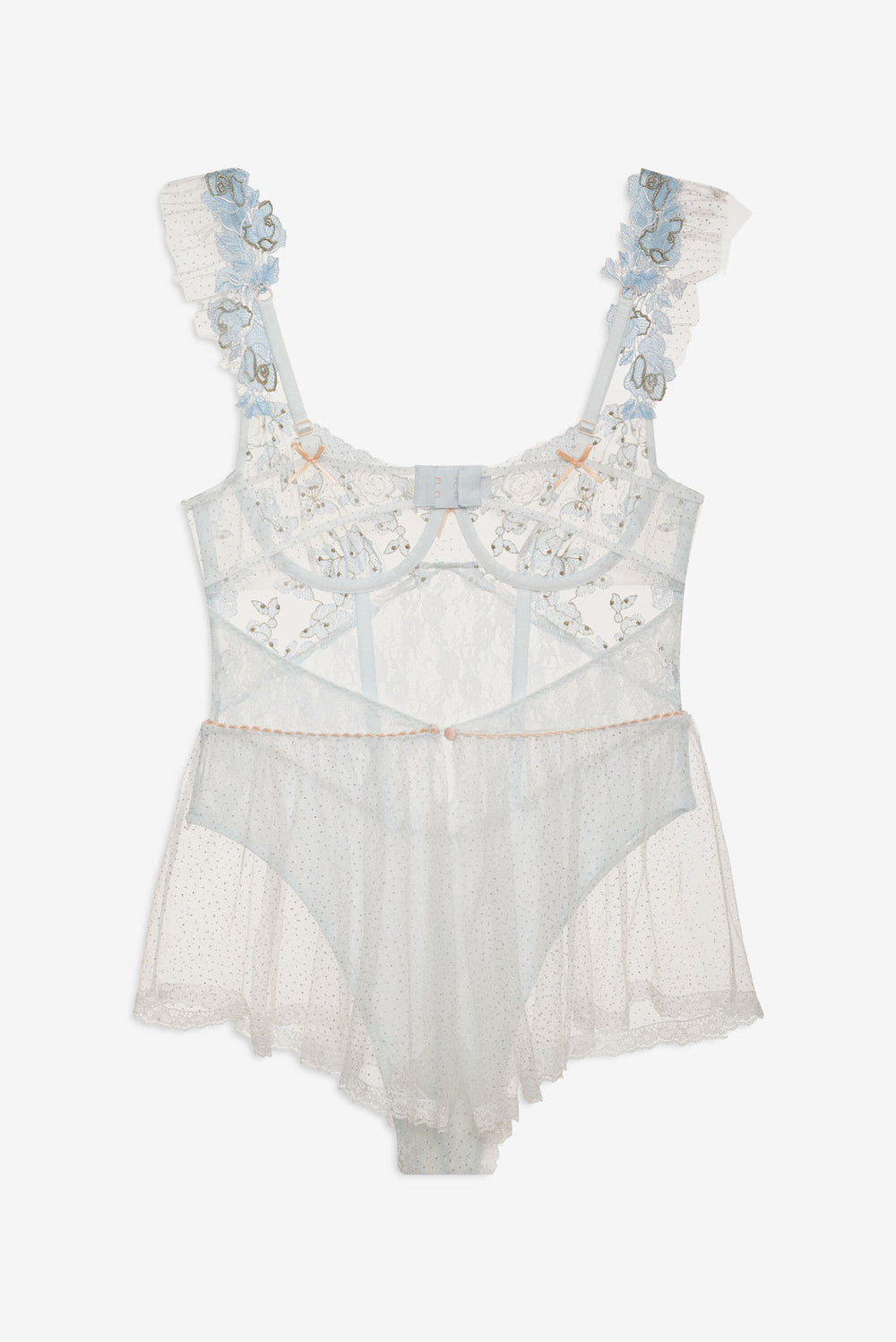 Winter Roses Romper Blue