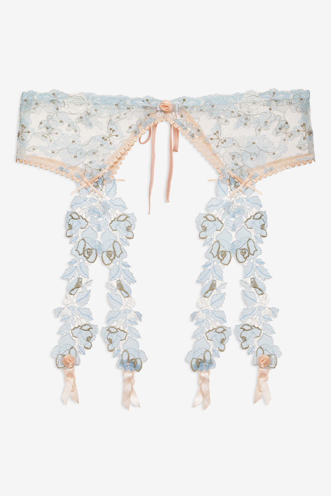 Winter Roses Garter Belt Blue