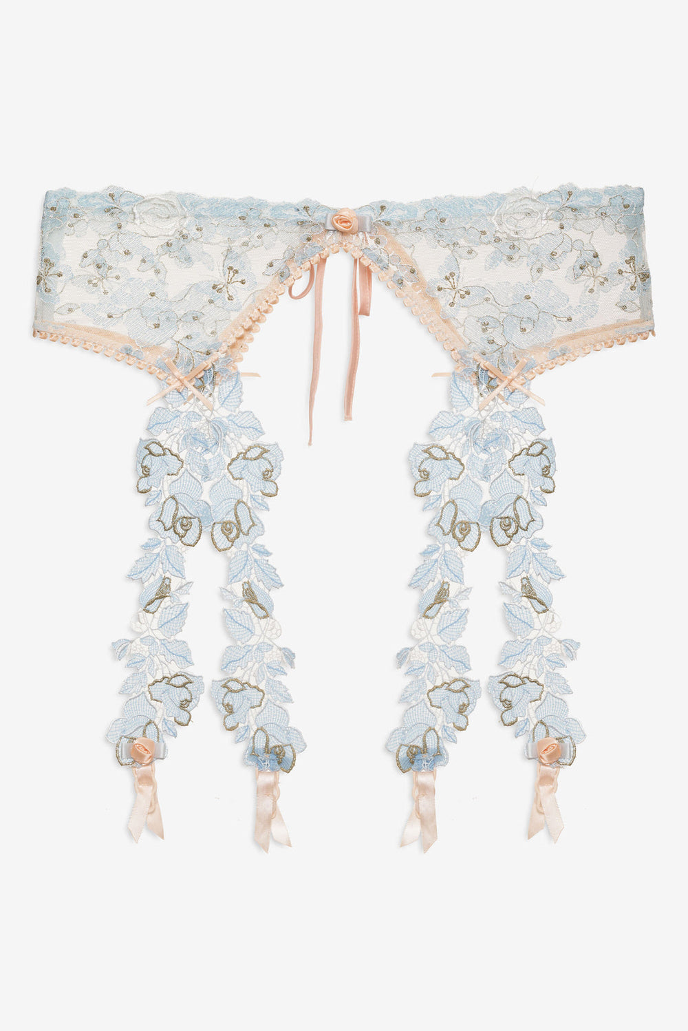 Winter Roses Garter Belt Blue