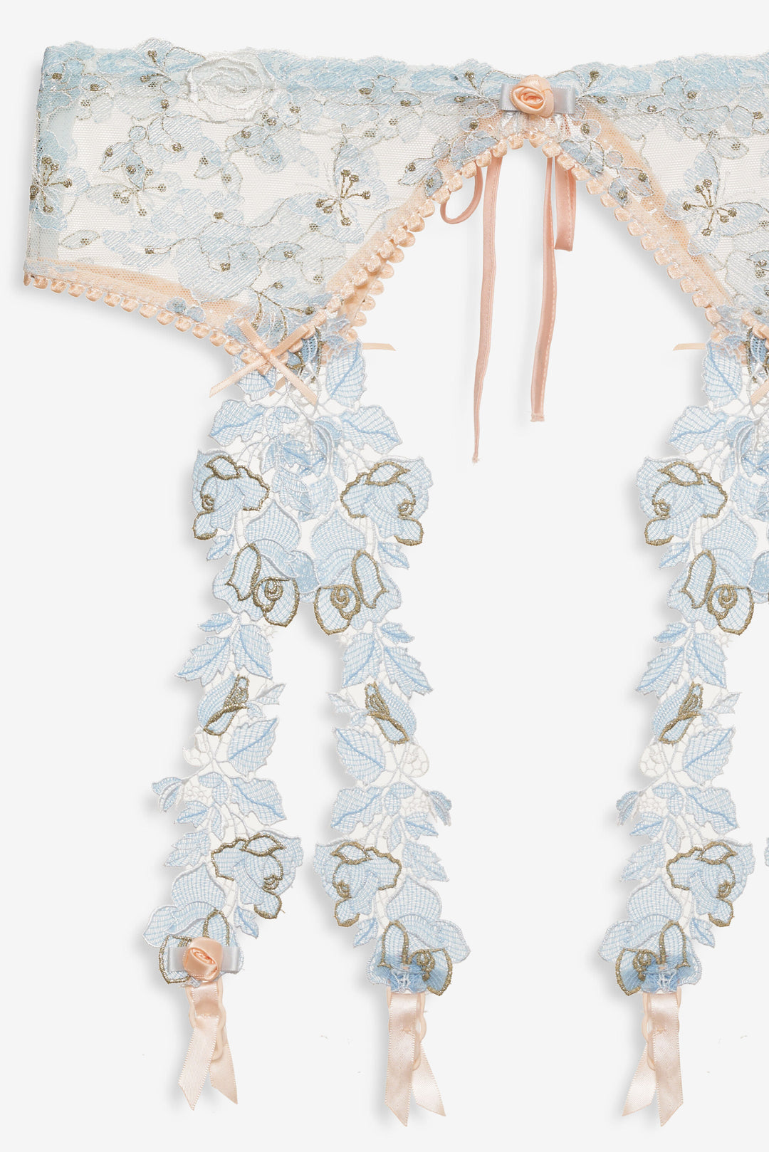 Winter Roses Garter Belt Blue