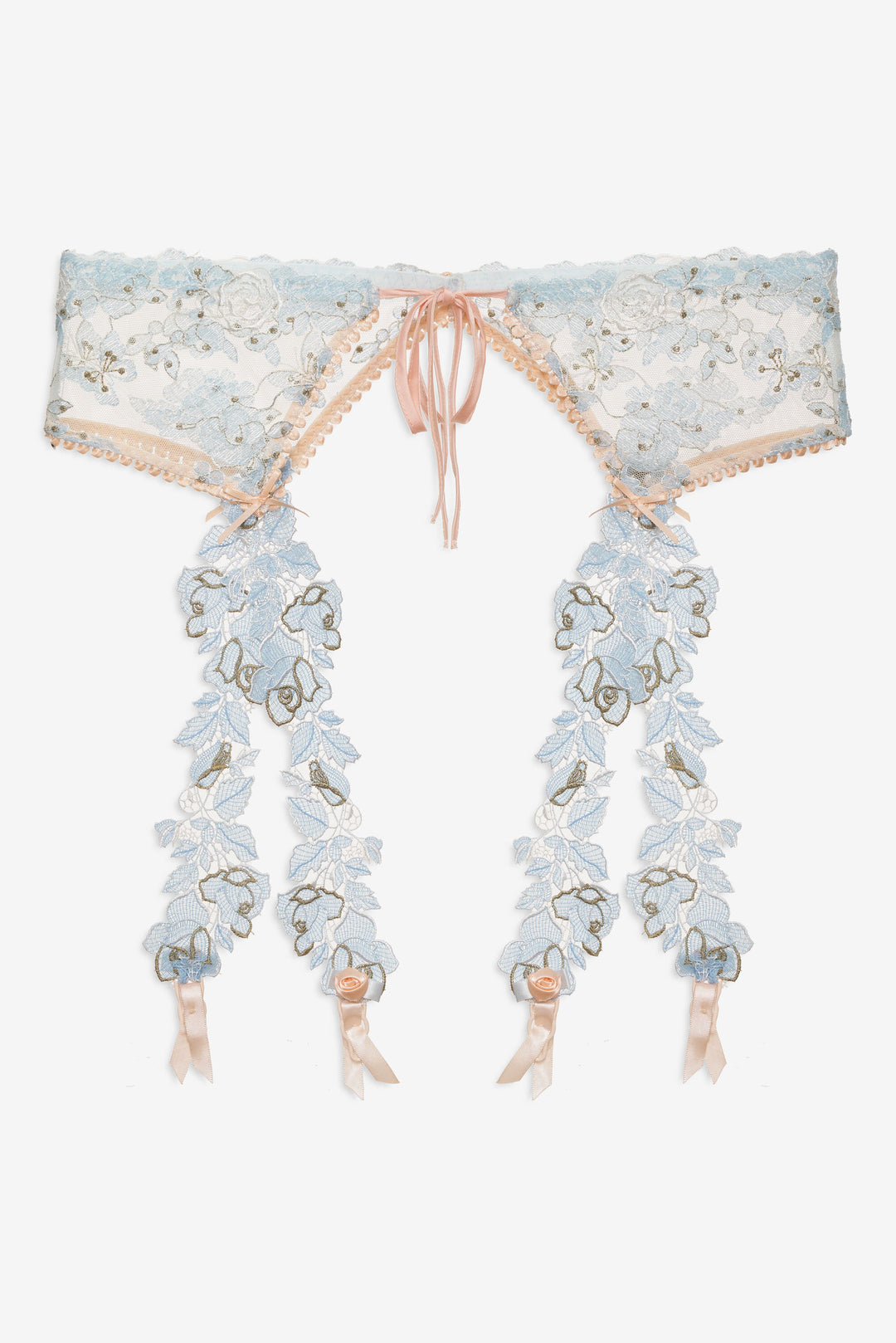 Winter Roses Garter Belt Blue