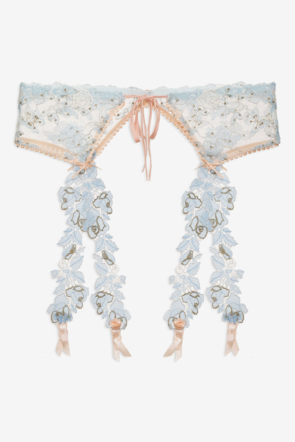Winter Roses Garter Belt Blue