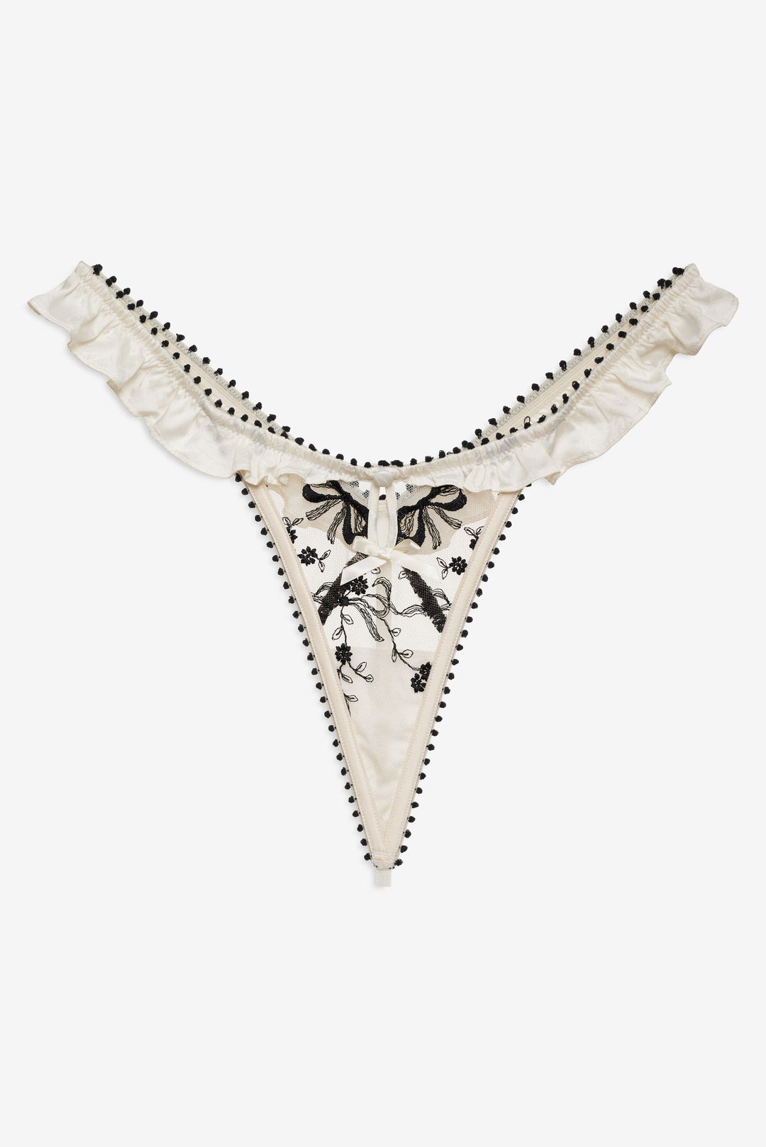 Bow Time Thong Panty Cream