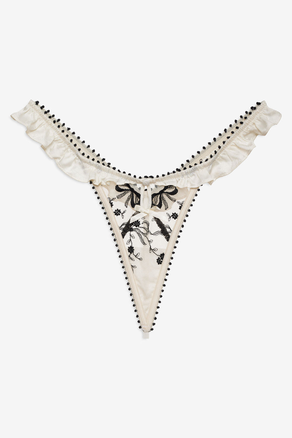 Bow Time Thong Panty Cream