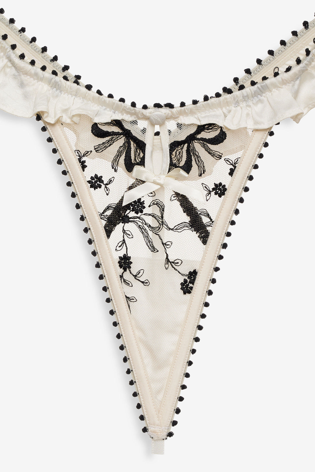 Bow Time Thong Panty Cream