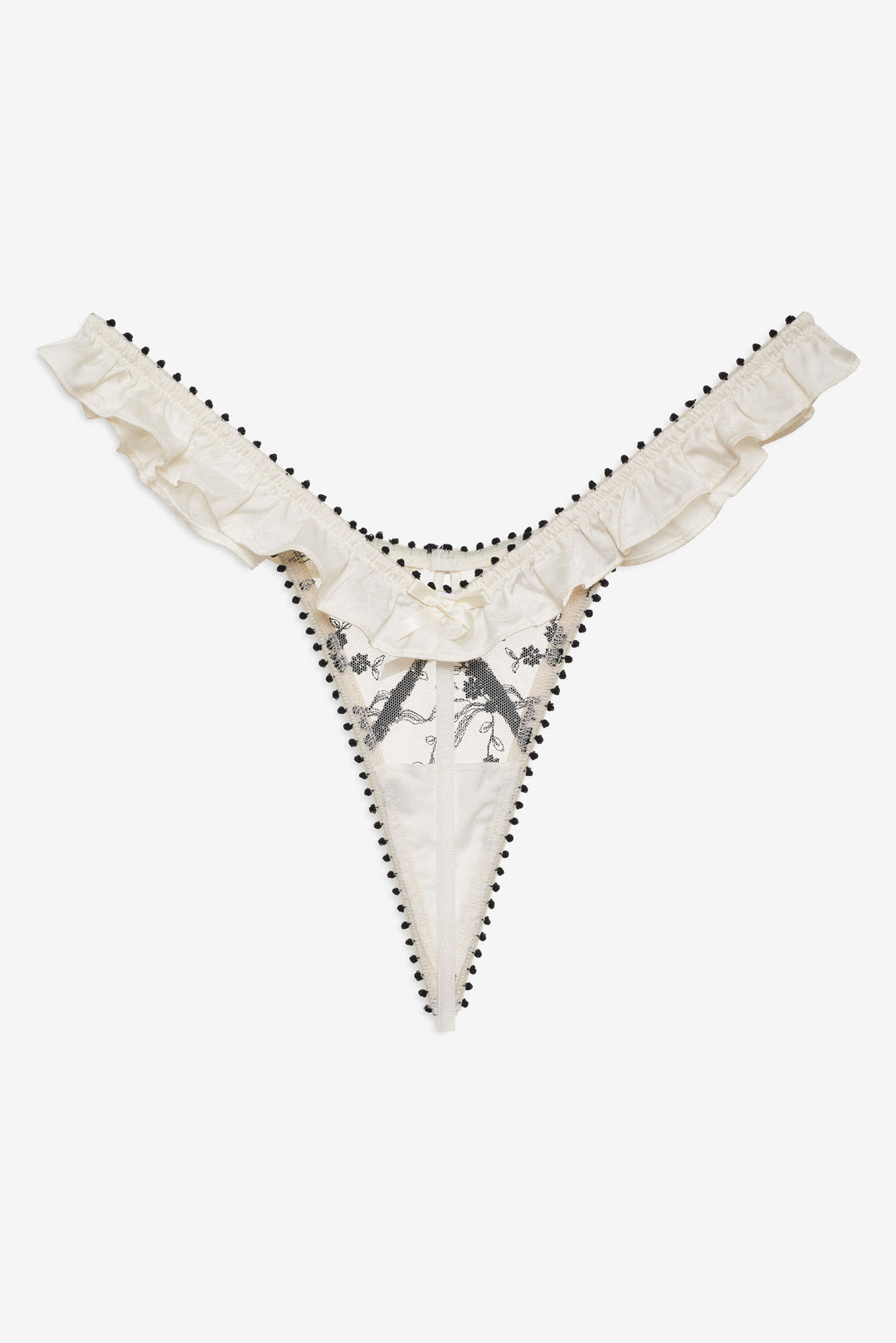 Bow Time Thong Panty Cream