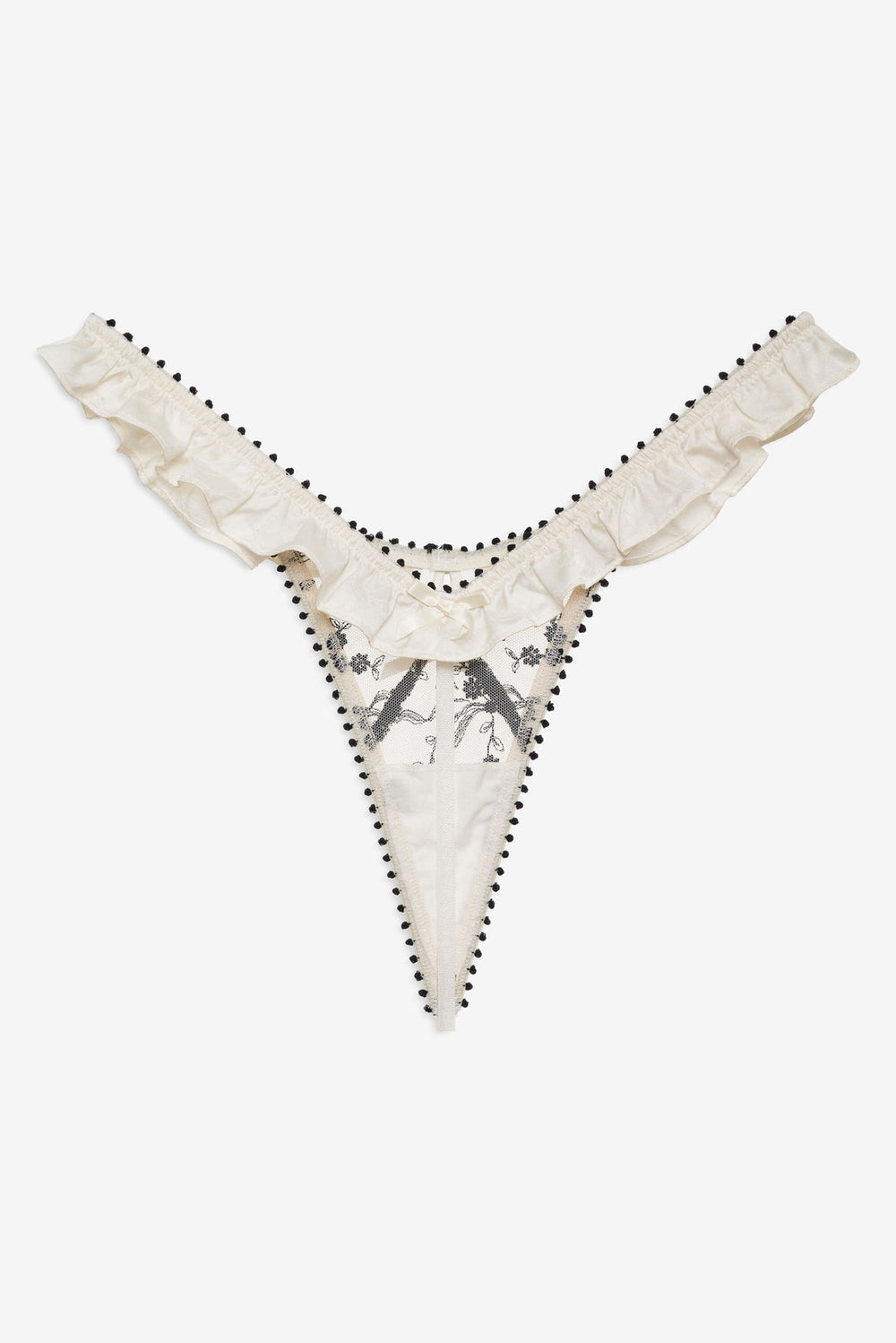 Bow Time Thong Panty Cream