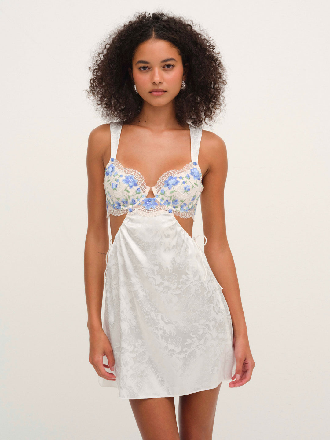 Festival Rose Slip Dress Blue