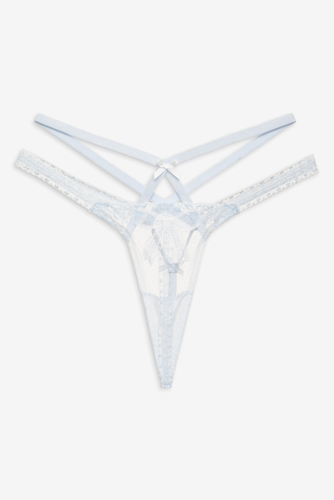 Blair Bow Thong Panty Blue