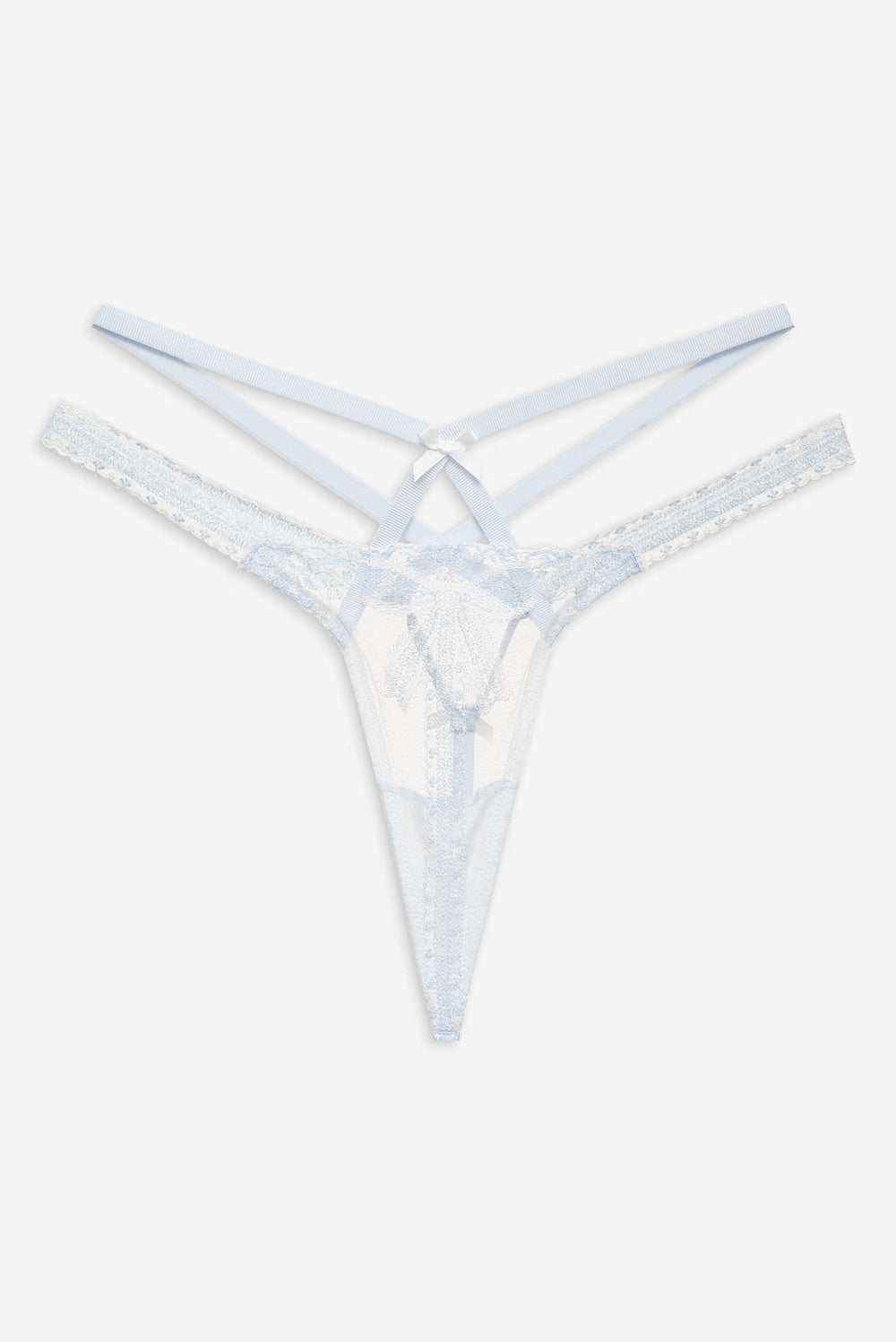 Blair Bow Thong Panty Blue