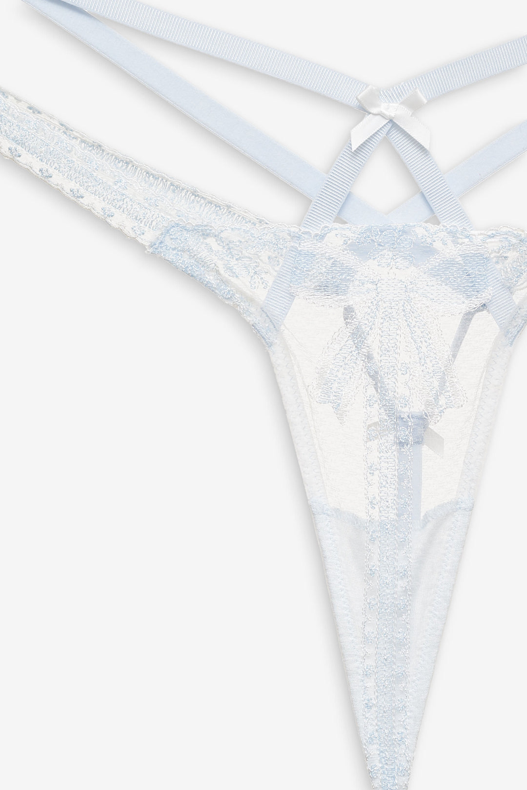 Blair Bow Thong Panty Blue