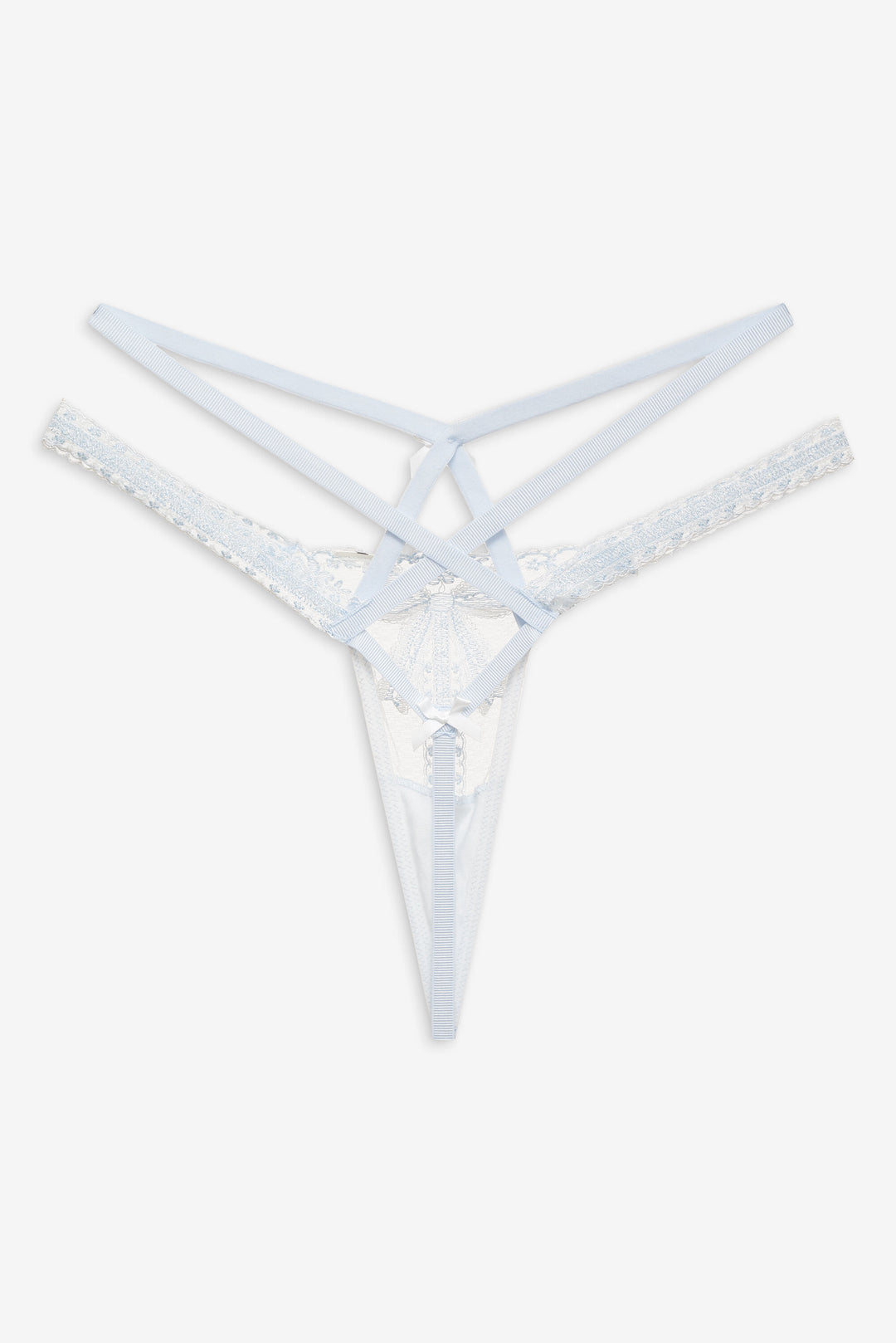 Blair Bow Thong Panty Blue