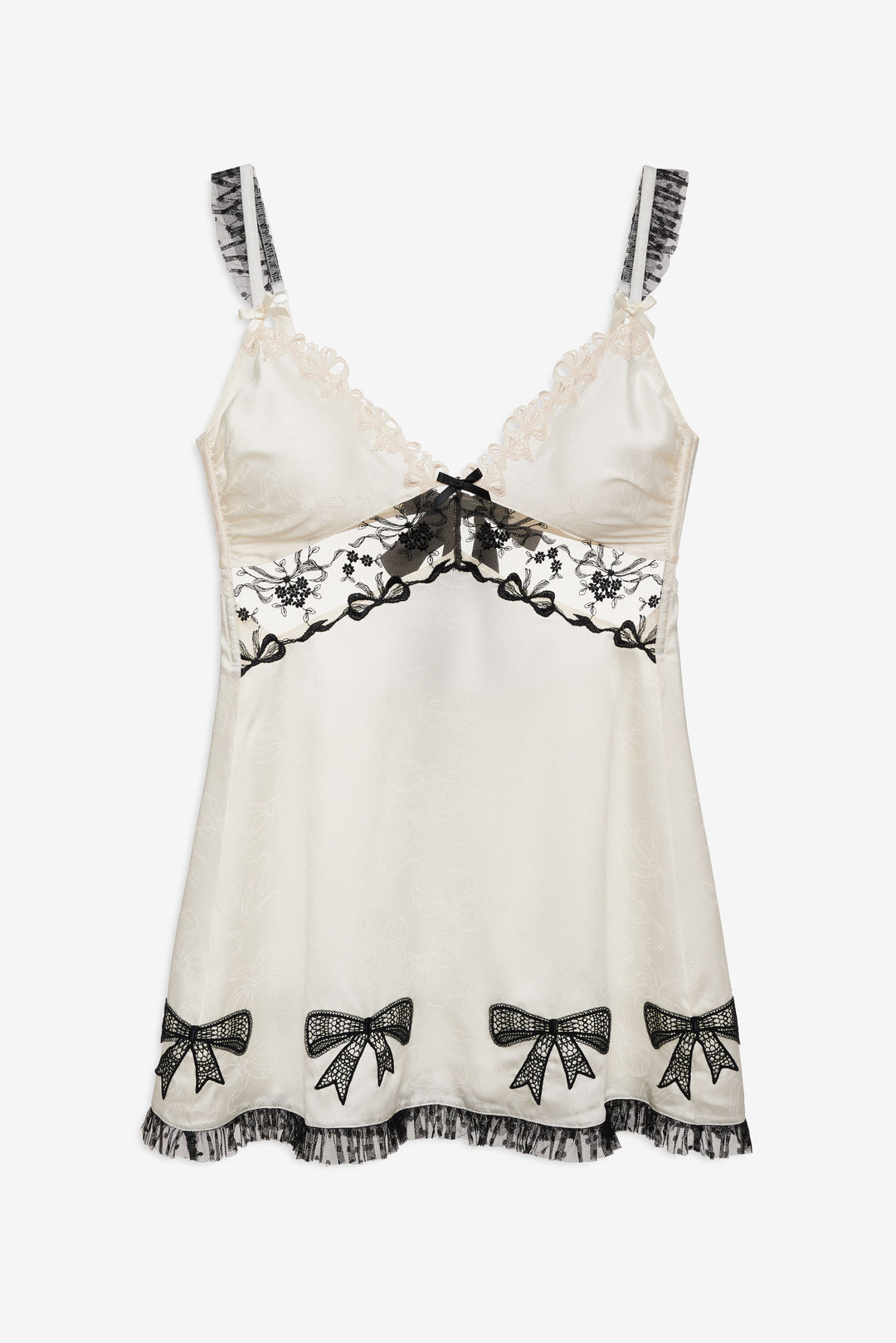 Bow Time Slip Dress Cream