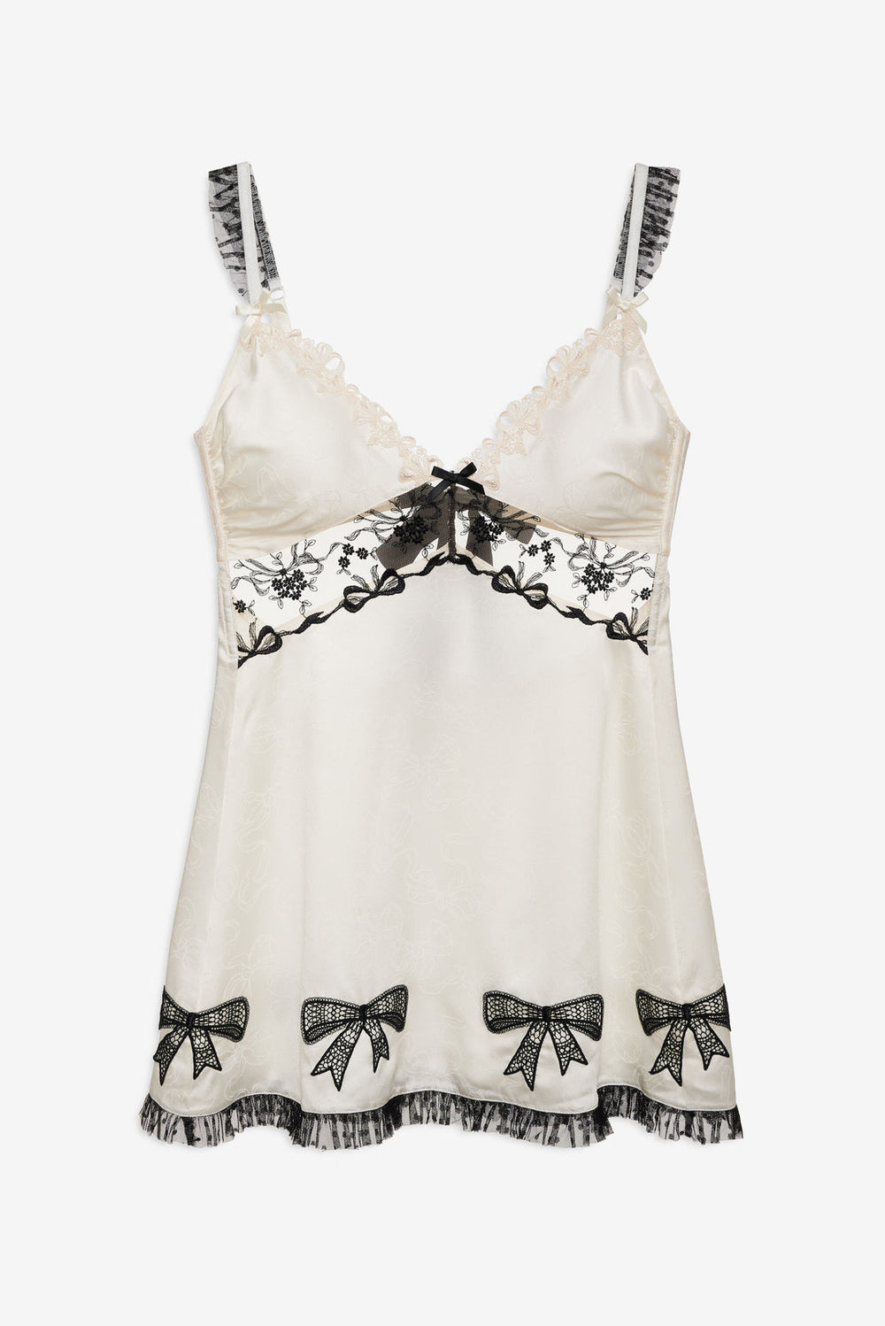 Bow Time Slip Dress Cream