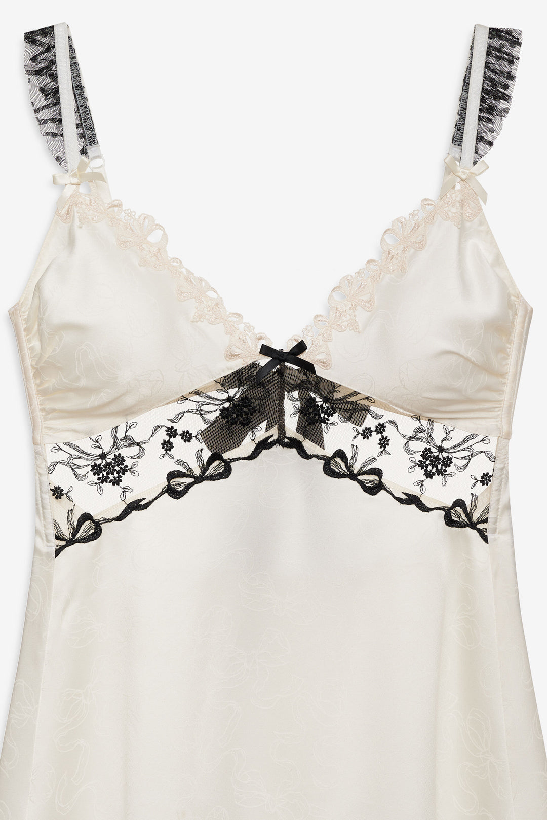 Bow Time Slip Dress Cream