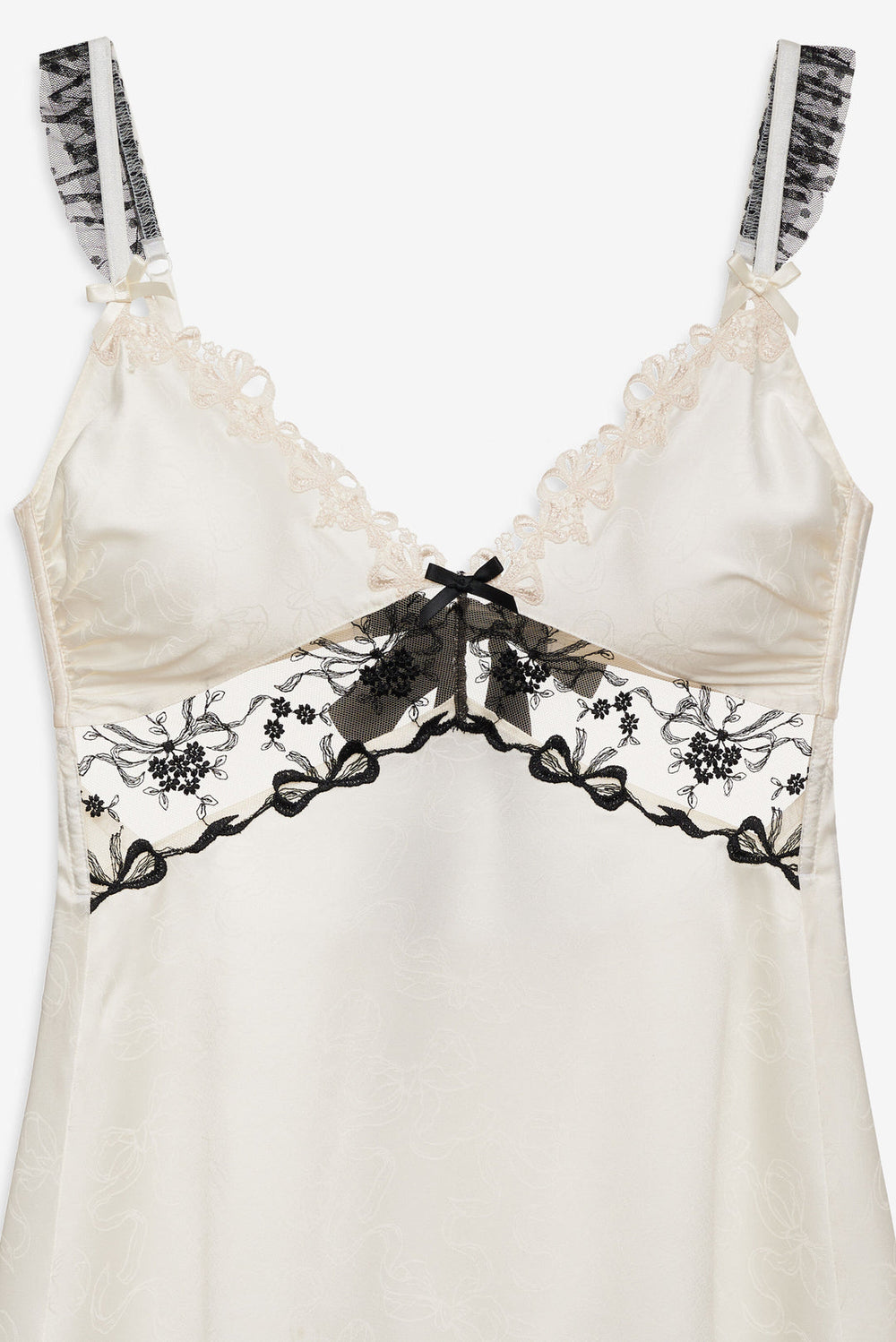 Bow Time Slip Dress Cream