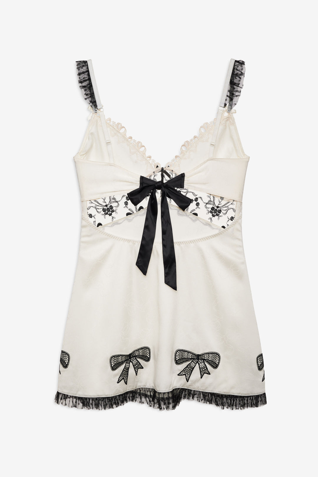 Bow Time Slip Dress Cream