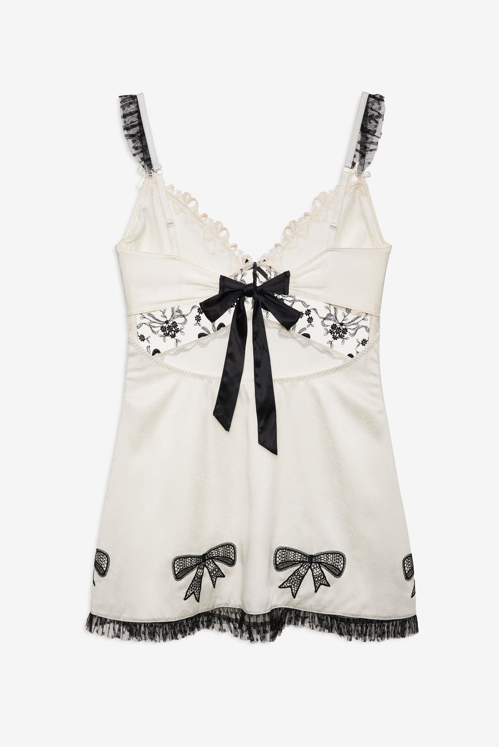 Bow Time Slip Dress Cream