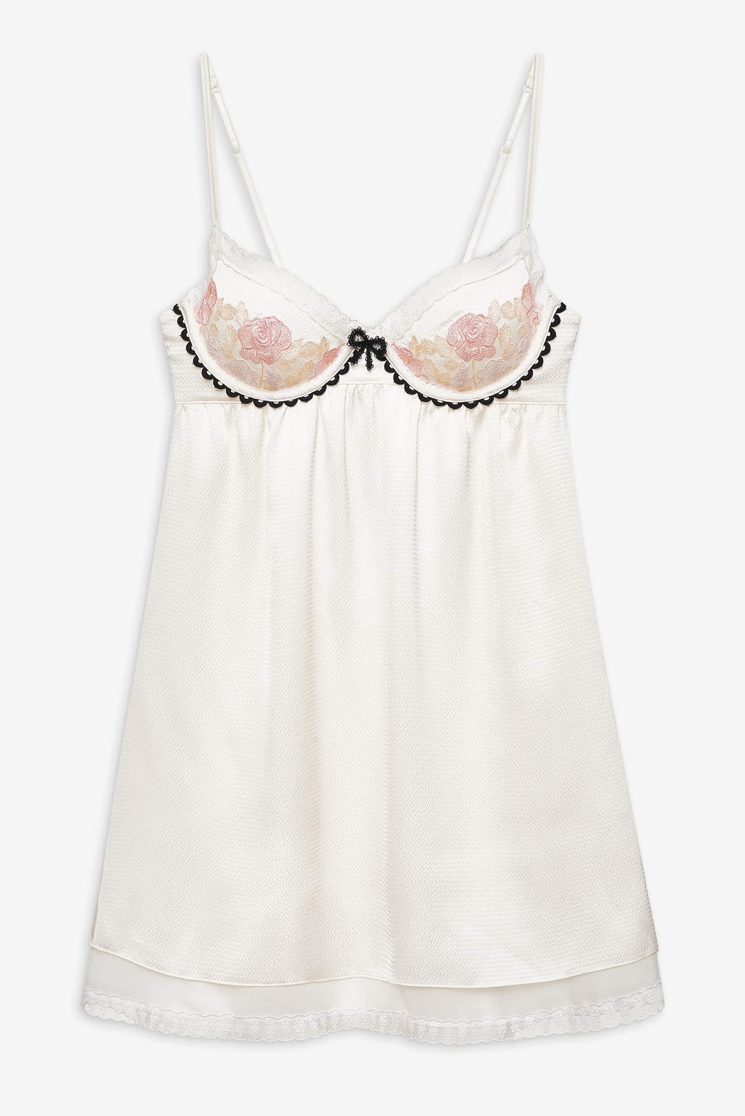 Evie Floral Slip Dress Cream