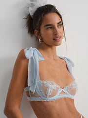 Blair Bow Underwire Bra Blue