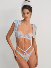 Blair Bow Underwire Bra Blue