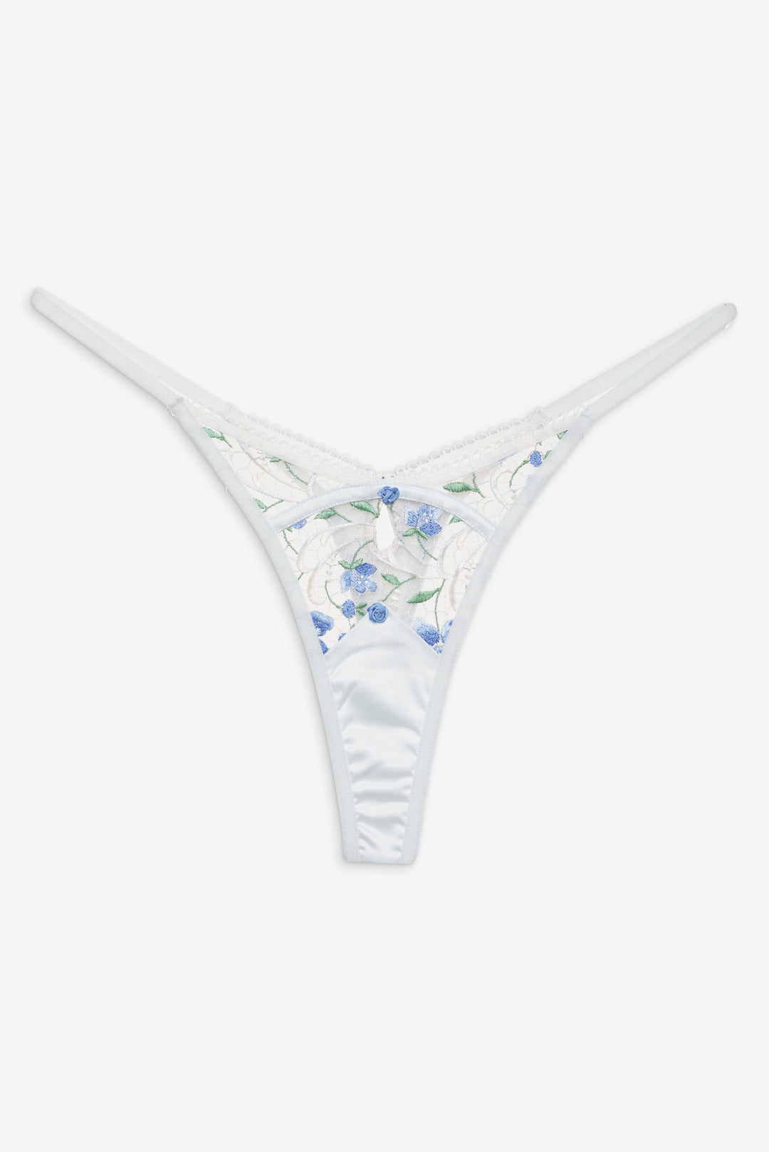 Festival Rose Thong Panty Blue