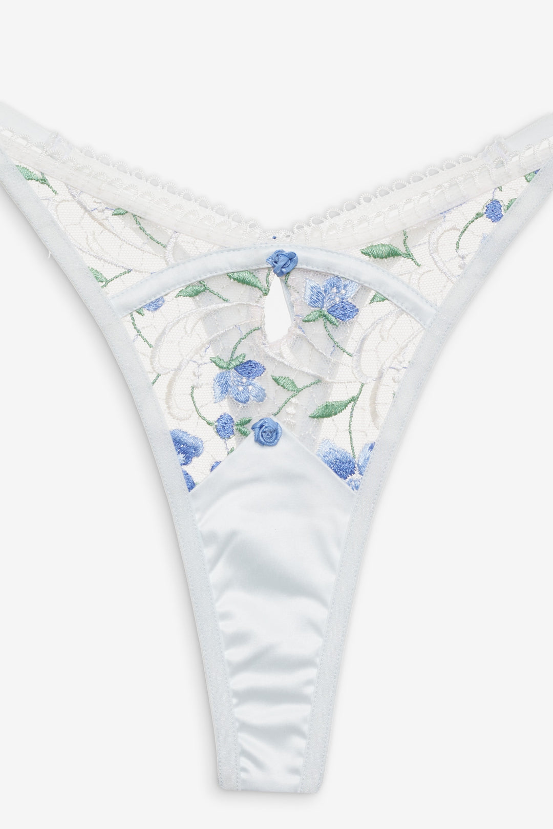 Festival Rose Thong Panty Blue