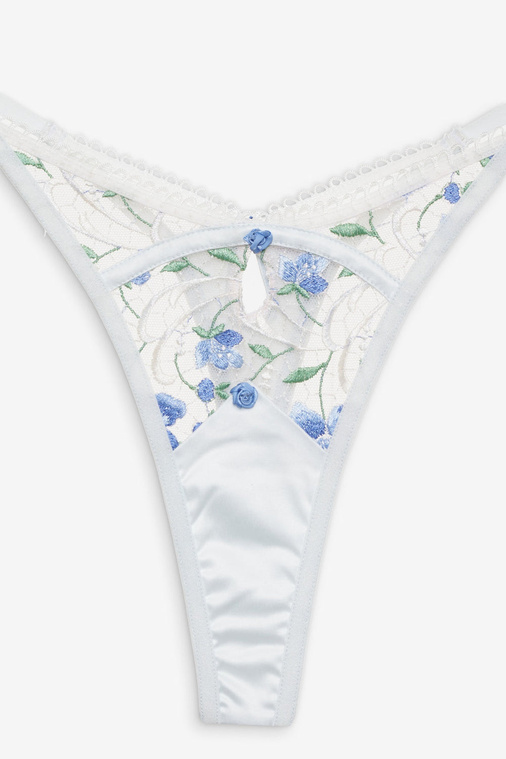 Festival Rose Thong Panty Blue