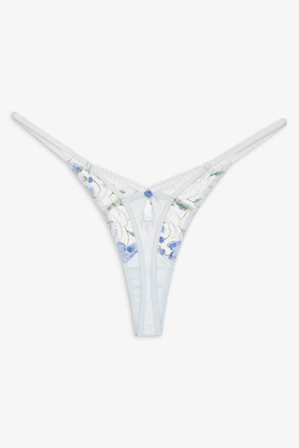 Festival Rose Thong Panty Blue