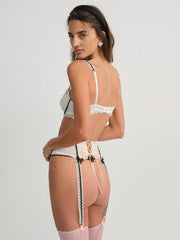 Evie Floral Garter Belt Cream