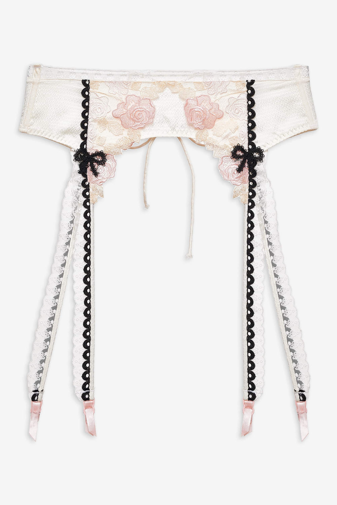 Evie Floral Garter Belt Cream