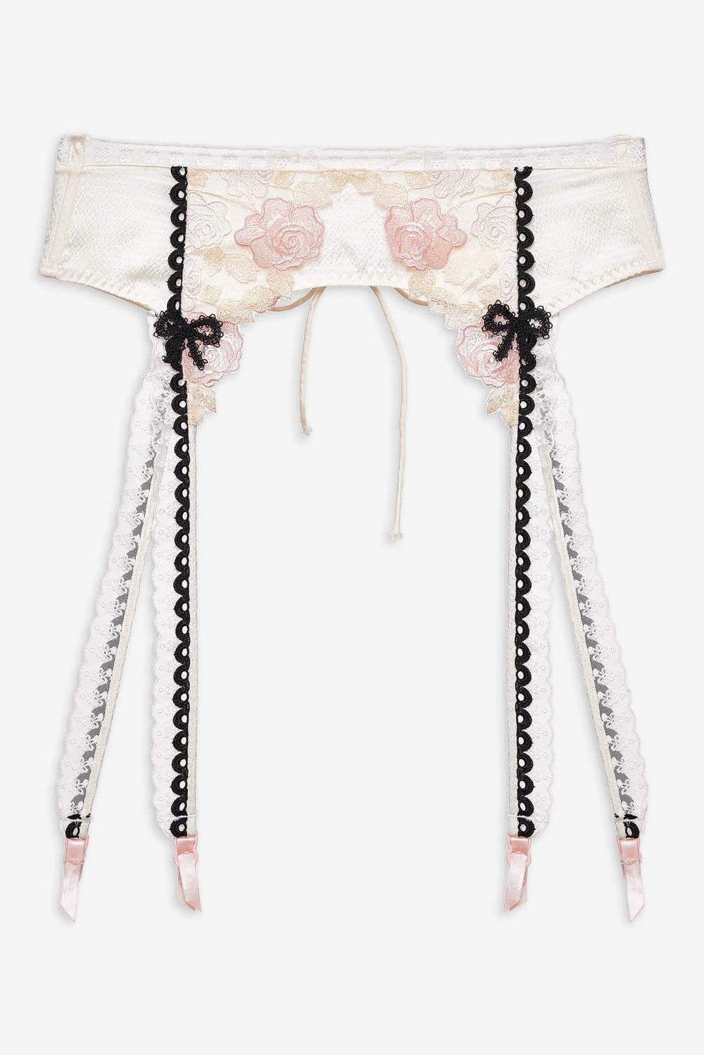 Evie Floral Garter Belt Cream