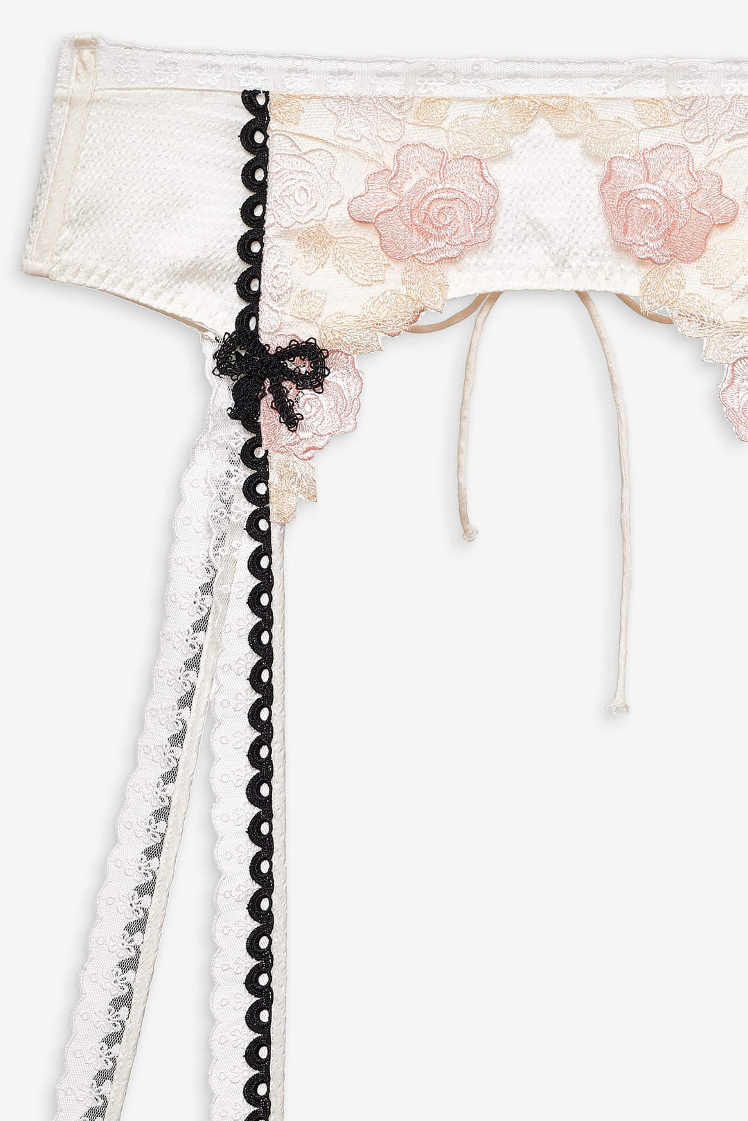 Evie Floral Garter Belt Cream