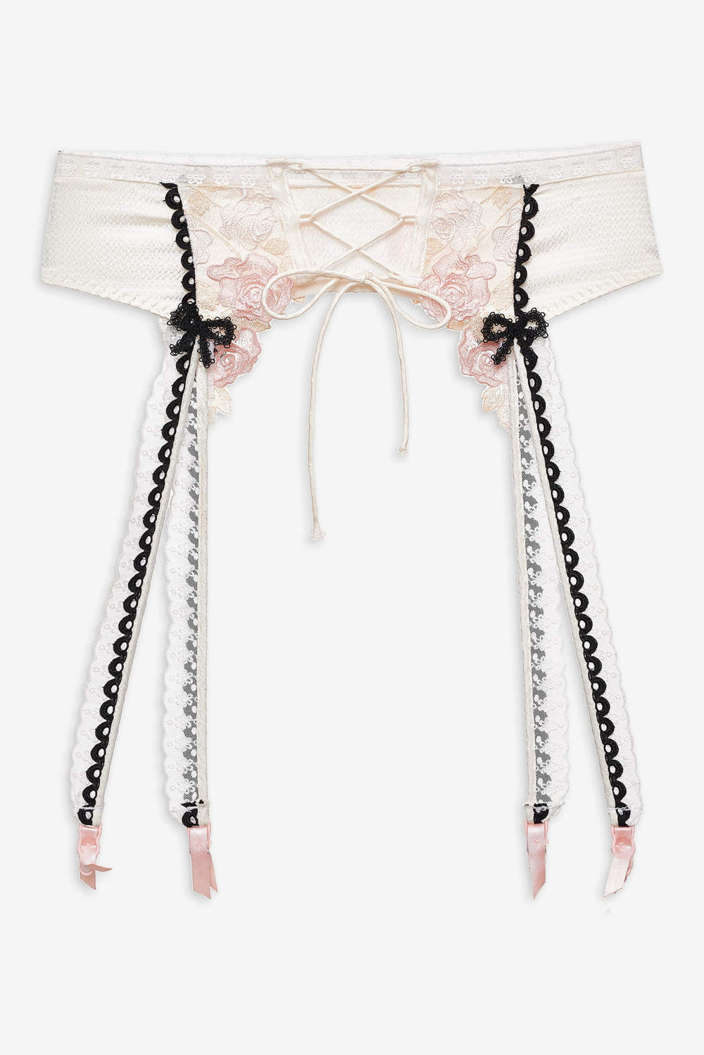 Evie Floral Garter Belt Cream