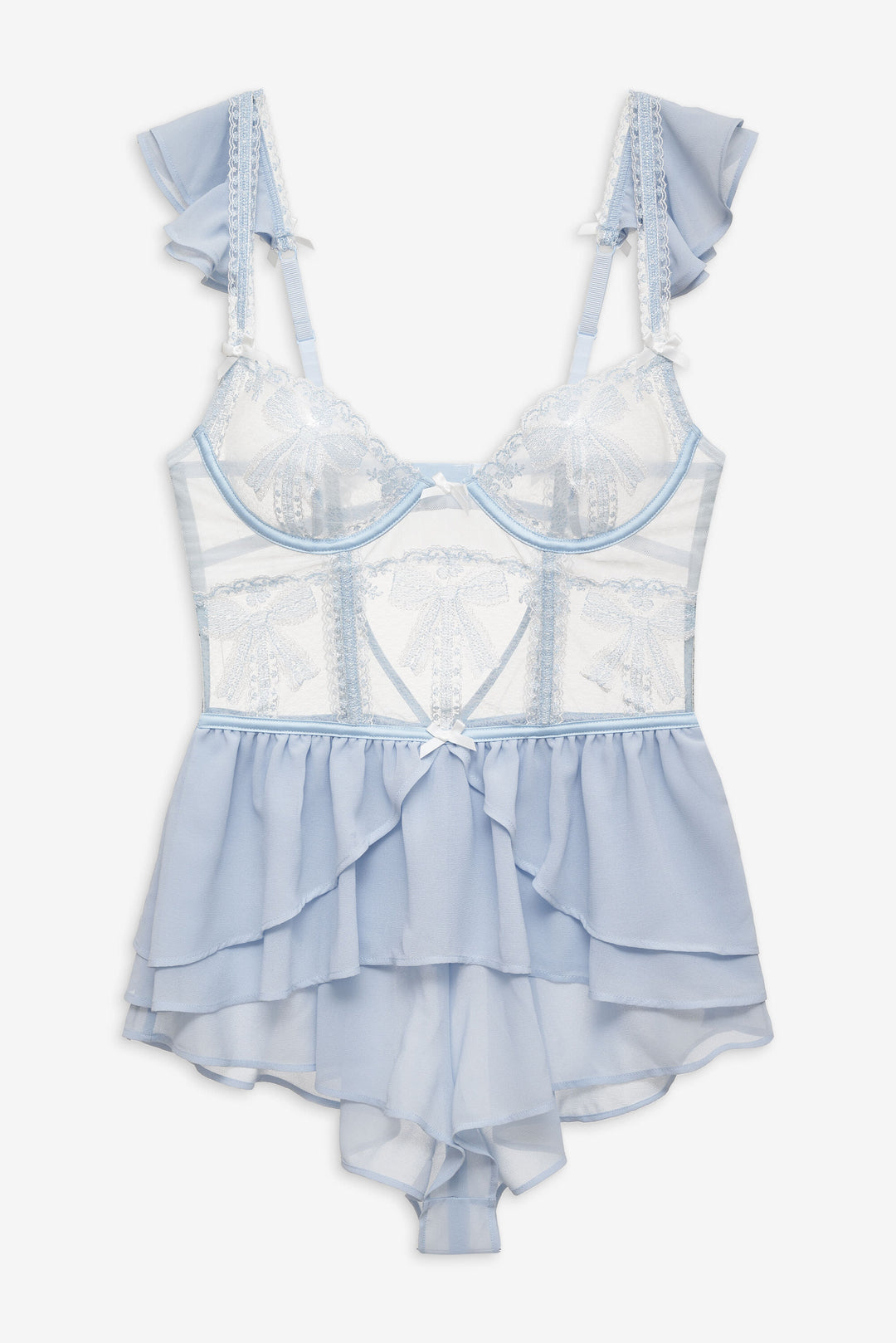 Blair Bow Romper Blue