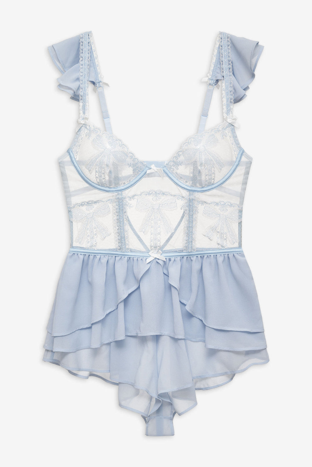 Blair Bow Romper Blue