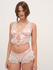 Audrey Jacquard Top Peach