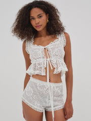Antique Store Lace Shorts White