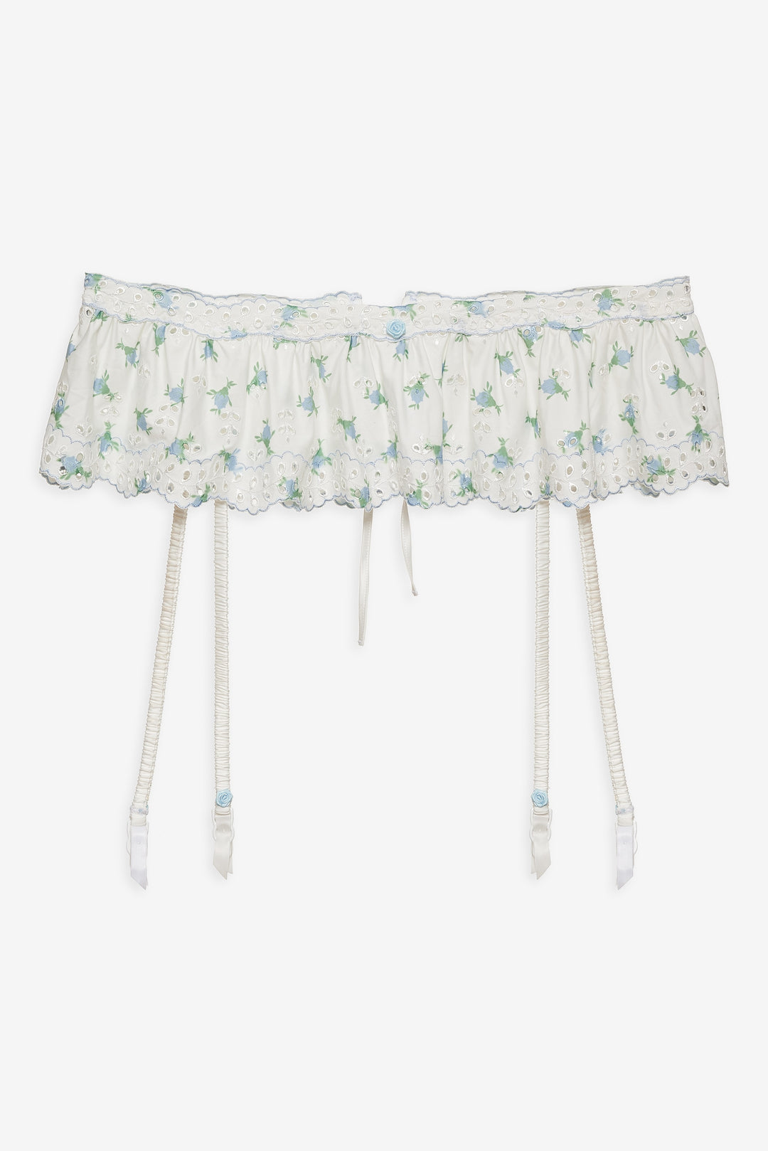 Budding Blossom Garter Belt White