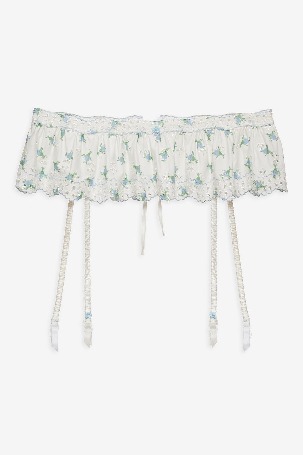 Budding Blossom Garter Belt White